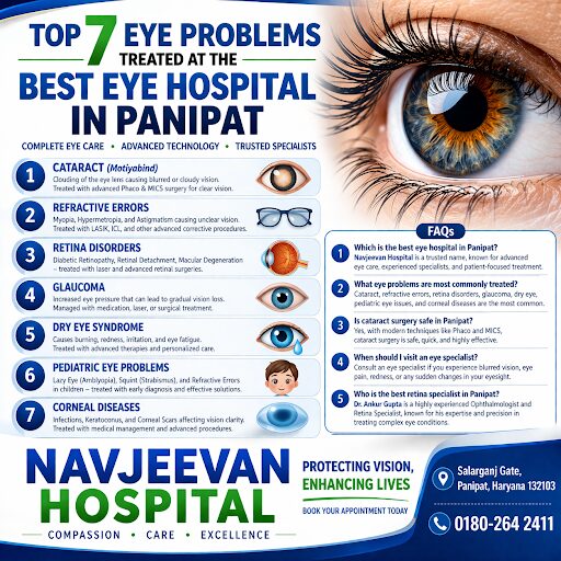 Top 7 Eye Problems Treated at the Best Eye Hospital in Panipat